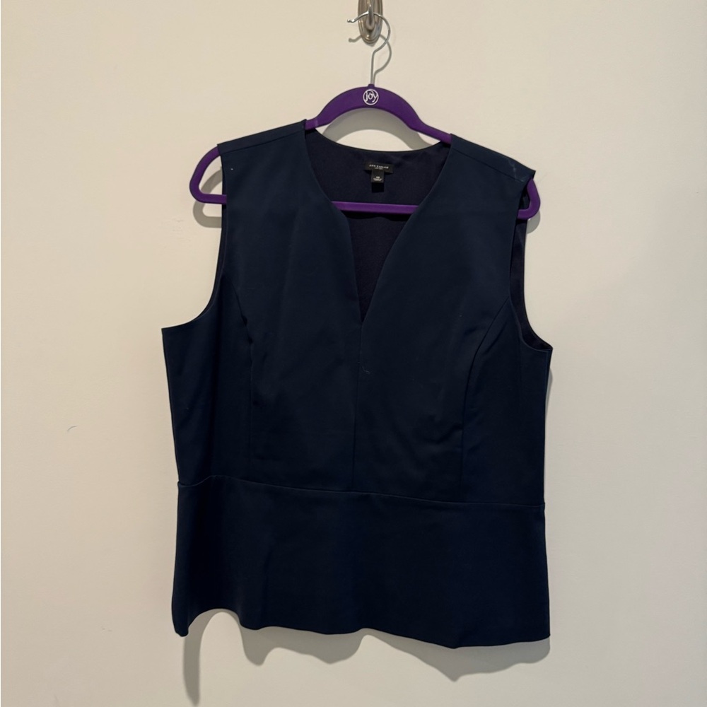 Ann Taylor Navy Sleeveless Blouse